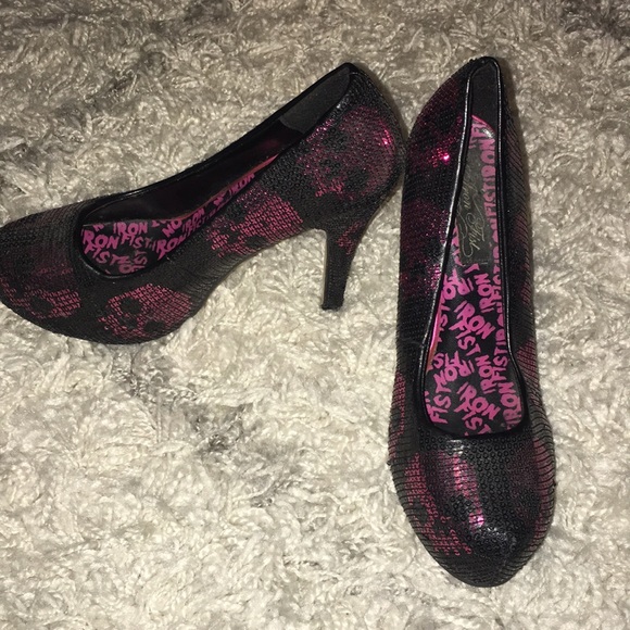 Iron Fist Shoes - Women’s skull stilettos